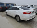 2013 Ford Fusion S White vin: 3FA6P0G76DR127968