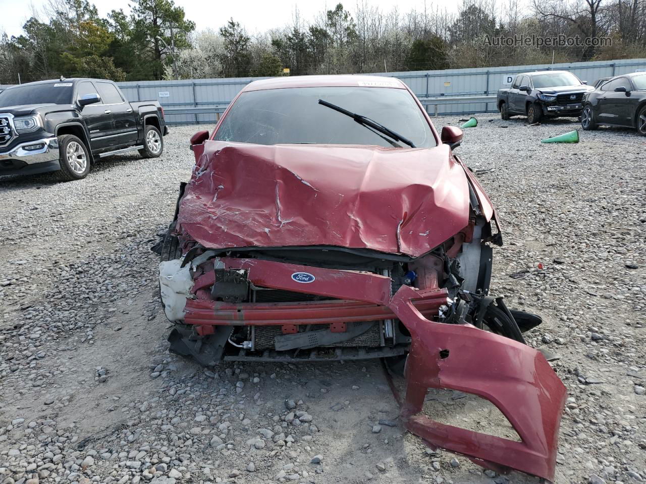 2014 Ford Fusion S Red vin: 3FA6P0G76ER240708