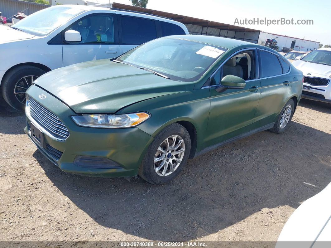 2014 Ford Fusion S Green vin: 3FA6P0G76ER278312
