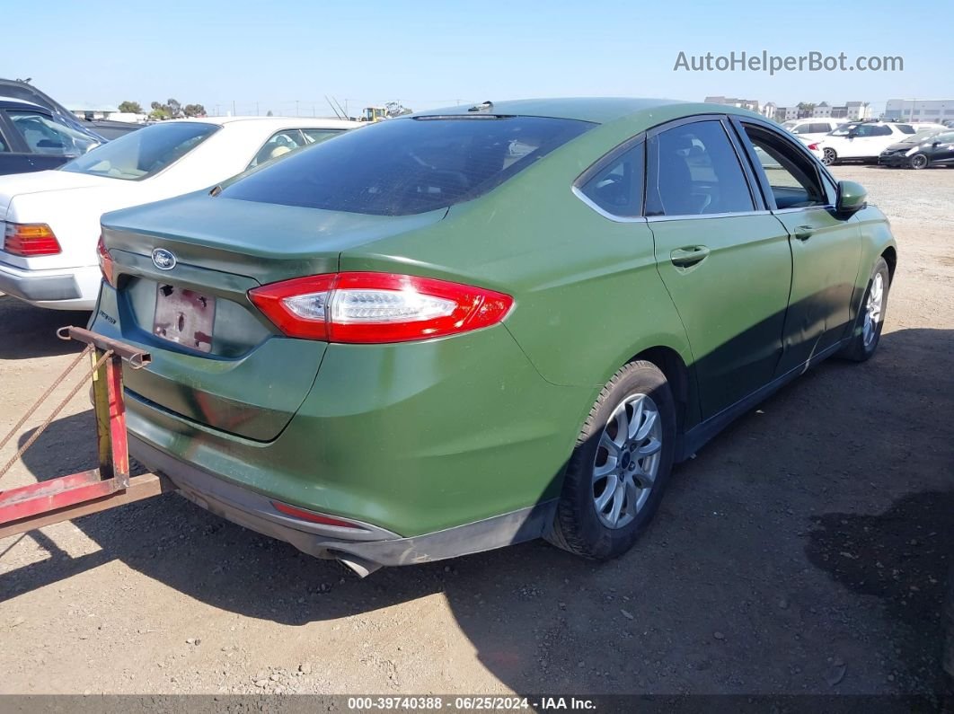 2014 Ford Fusion S Green vin: 3FA6P0G76ER278312