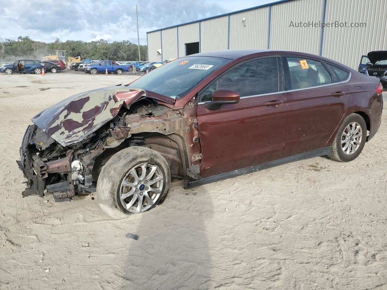 2015 Ford Fusion S Brown vin: 3FA6P0G76FR178115