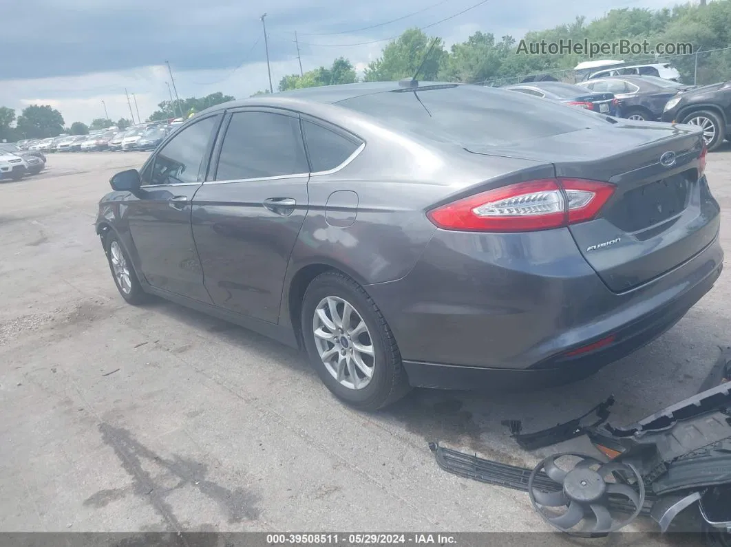 2015 Ford Fusion S Gray vin: 3FA6P0G76FR178325