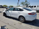 2015 Ford Fusion S White vin: 3FA6P0G76FR182942