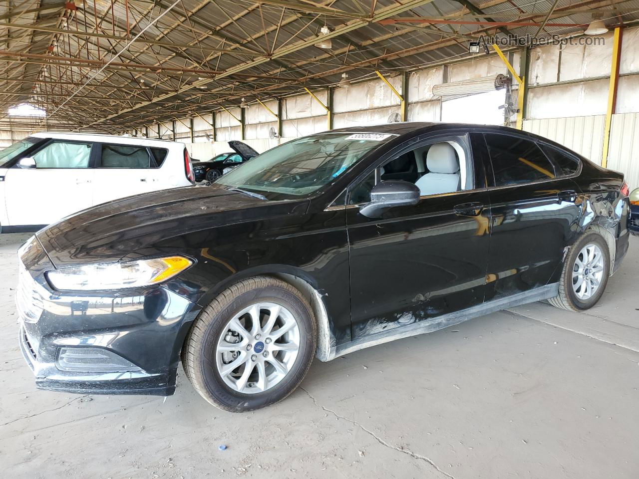 2015 Ford Fusion S Black vin: 3FA6P0G76FR183816