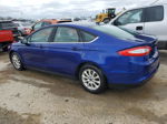 2015 Ford Fusion S Синий vin: 3FA6P0G76FR257090