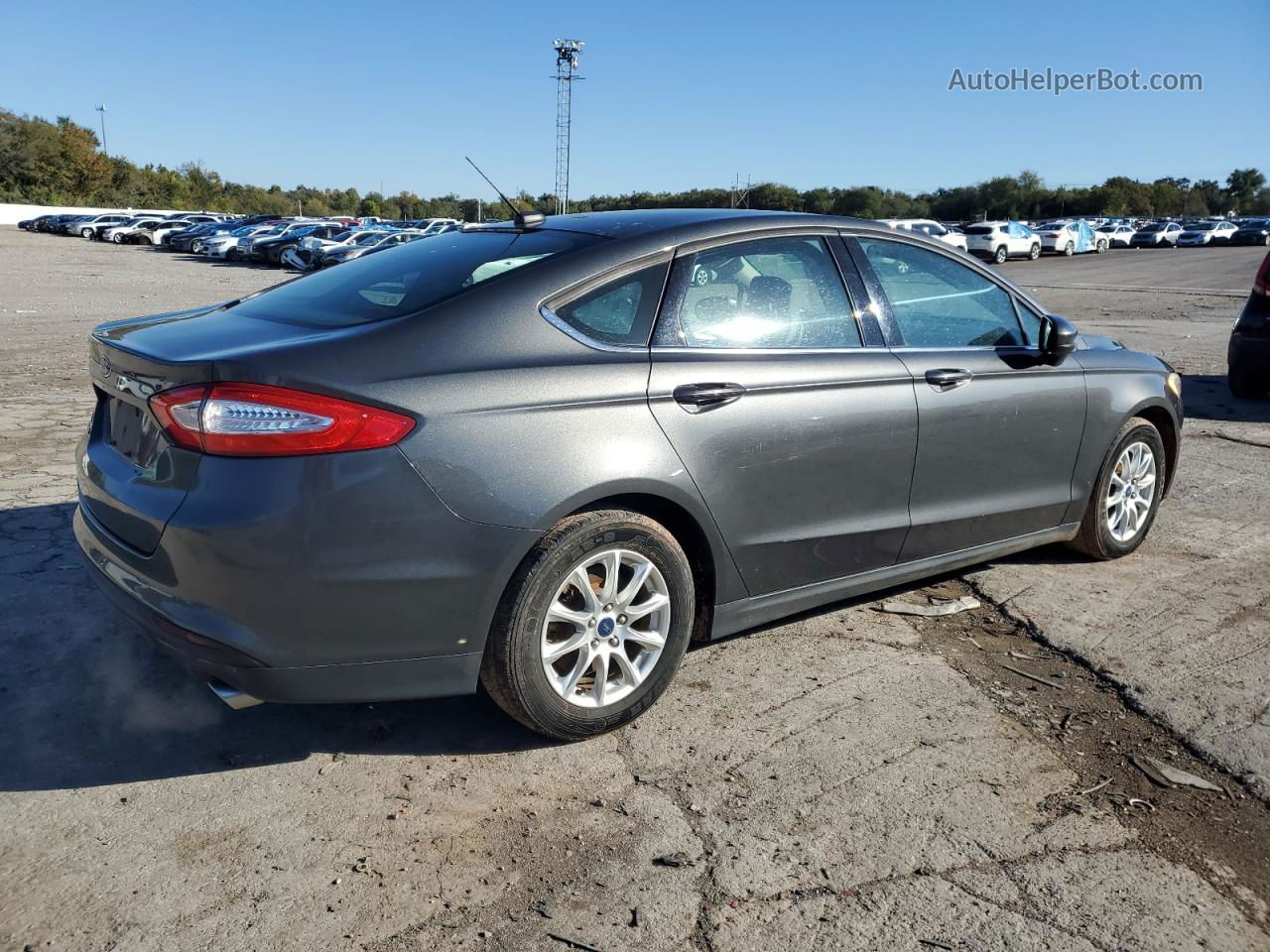 2016 Ford Fusion S Gray vin: 3FA6P0G76GR214242