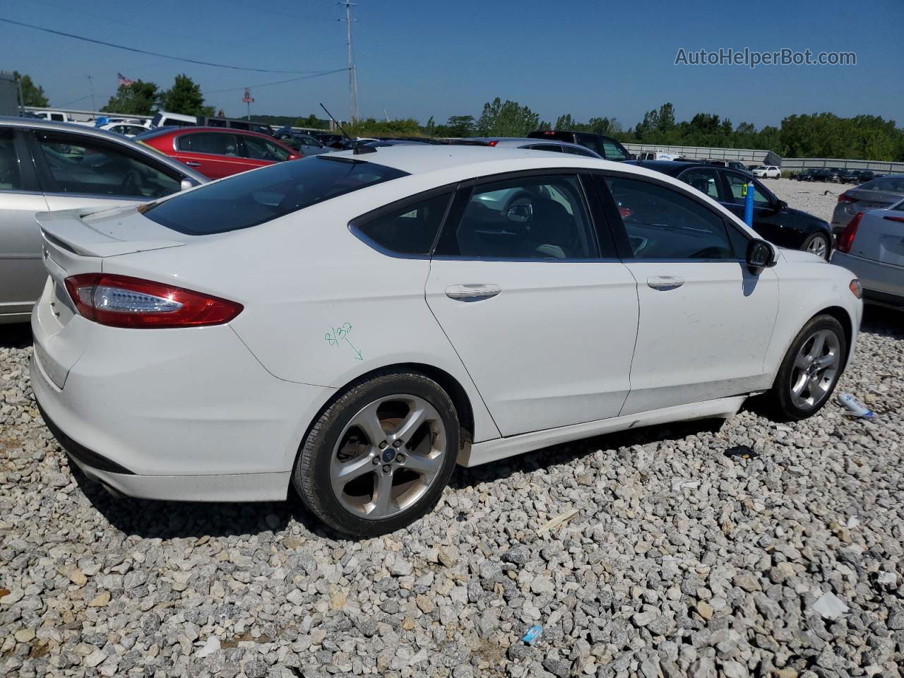 2016 Ford Fusion S White vin: 3FA6P0G76GR253168