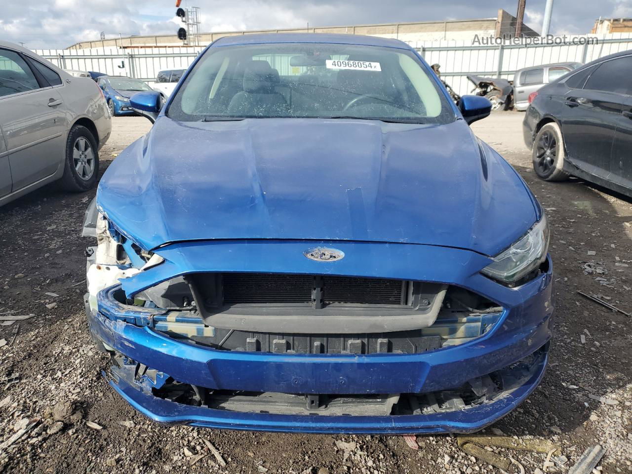 2017 Ford Fusion S Blue vin: 3FA6P0G76HR241152