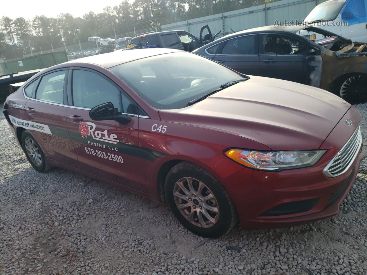 2017 Ford Fusion S Red vin: 3FA6P0G76HR368967