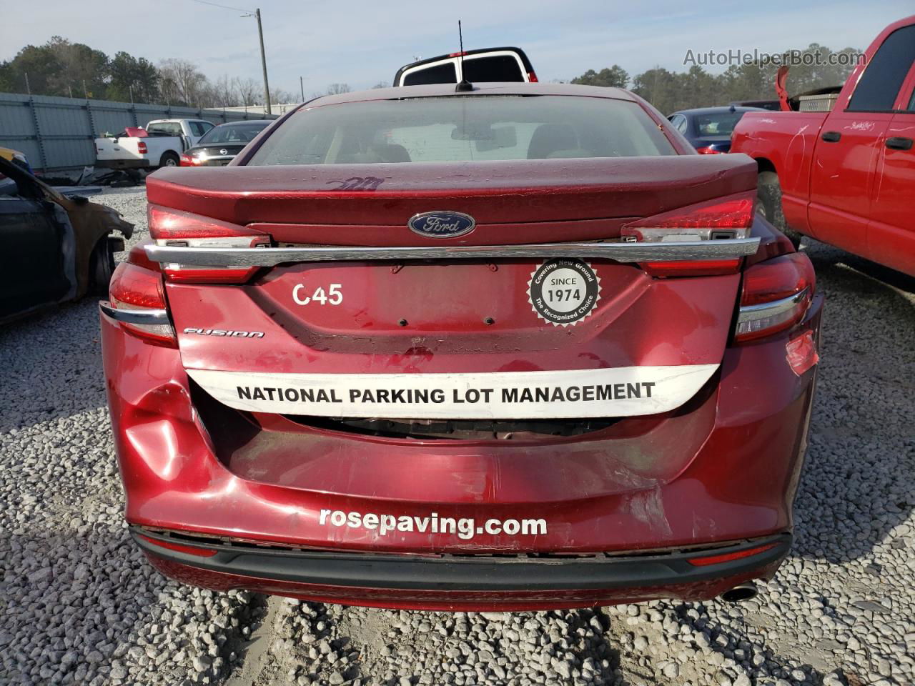 2017 Ford Fusion S Red vin: 3FA6P0G76HR368967