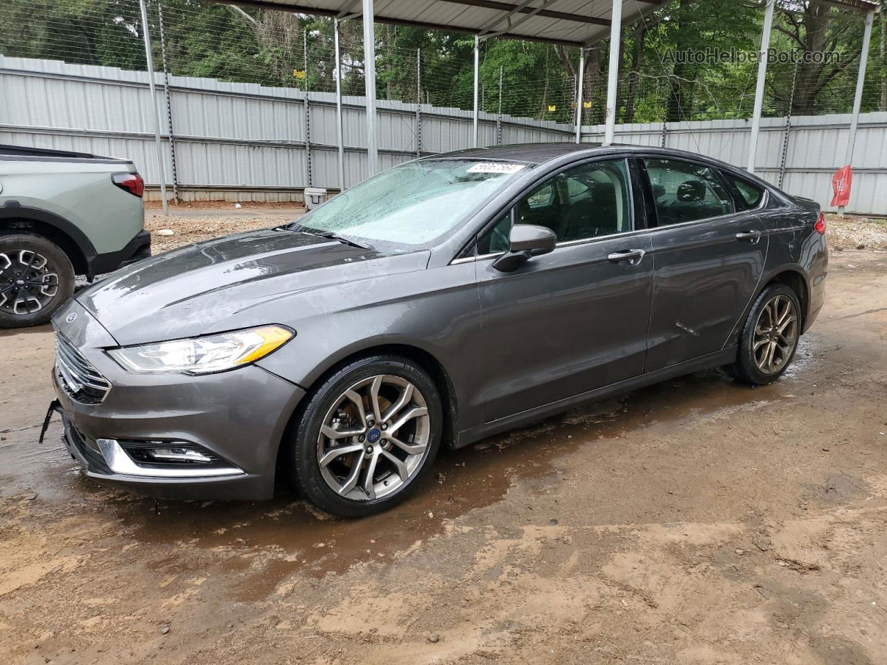 2017 Ford Fusion S Gray vin: 3FA6P0G76HR391987