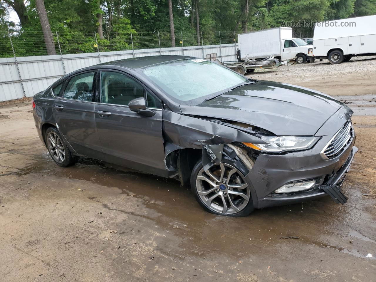 2017 Ford Fusion S Gray vin: 3FA6P0G76HR391987