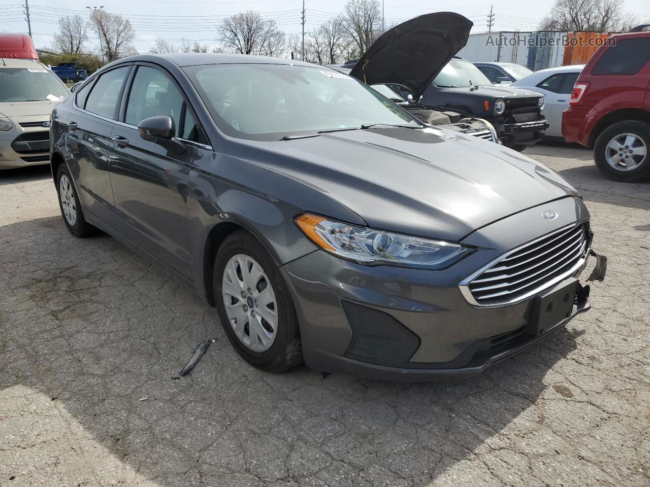 2019 Ford Fusion S Gray vin: 3FA6P0G76KR103540