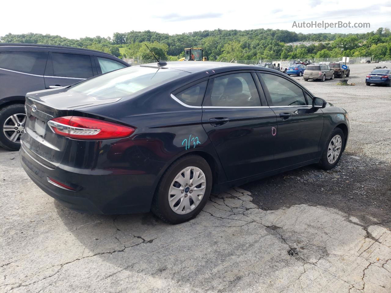 2019 Ford Fusion S Black vin: 3FA6P0G76KR112402