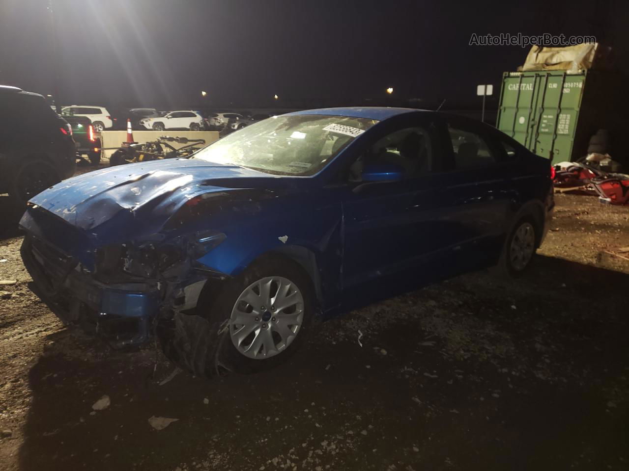 2019 Ford Fusion S Blue vin: 3FA6P0G76KR131676