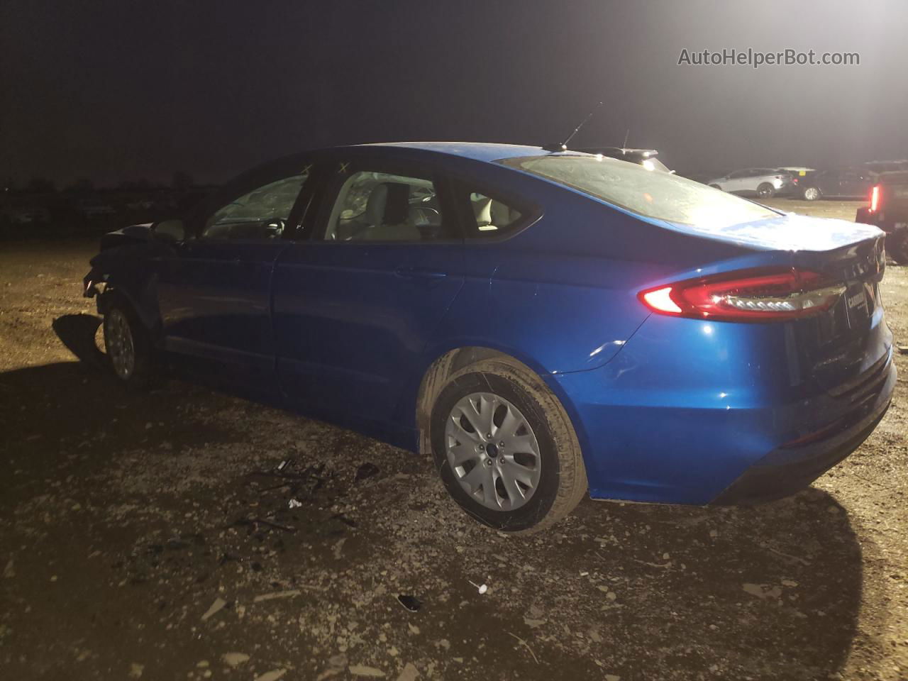 2019 Ford Fusion S Blue vin: 3FA6P0G76KR131676