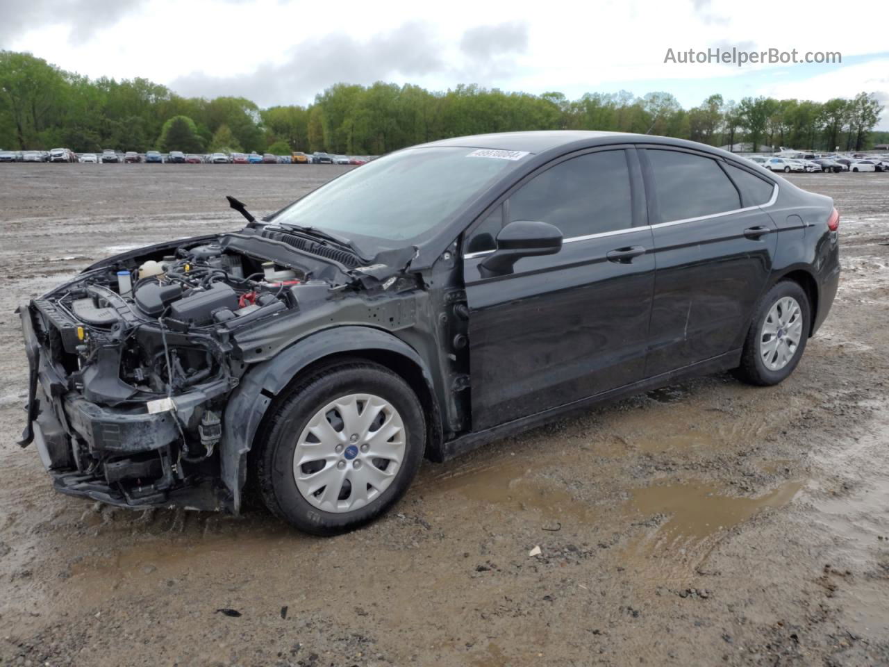 2019 Ford Fusion S Black vin: 3FA6P0G76KR267340