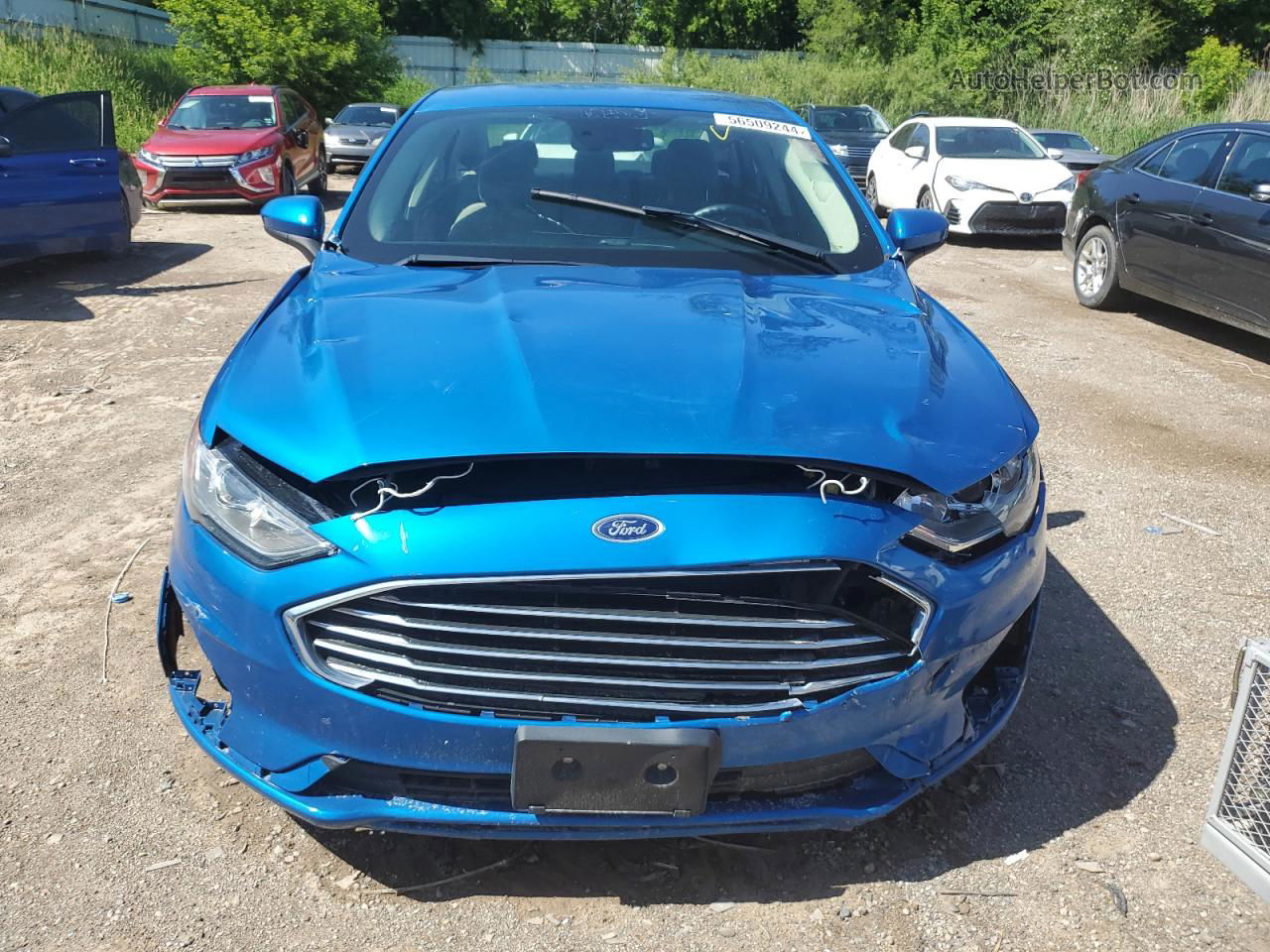 2019 Ford Fusion S Blue vin: 3FA6P0G76KR281268