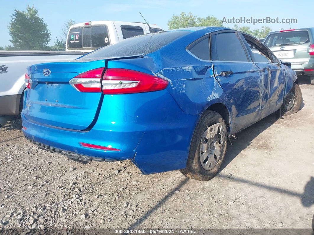 2019 Ford Fusion S Blue vin: 3FA6P0G76KR287085