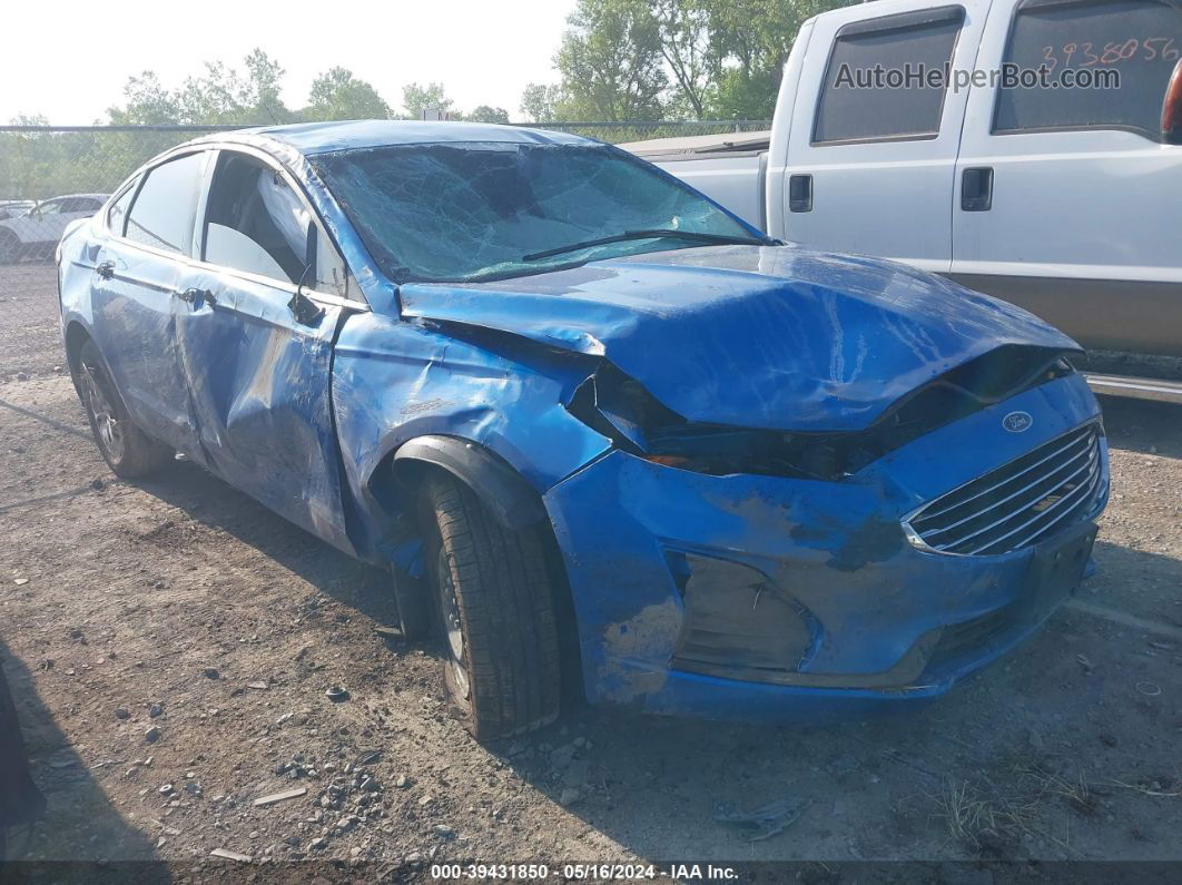 2019 Ford Fusion S Blue vin: 3FA6P0G76KR287085