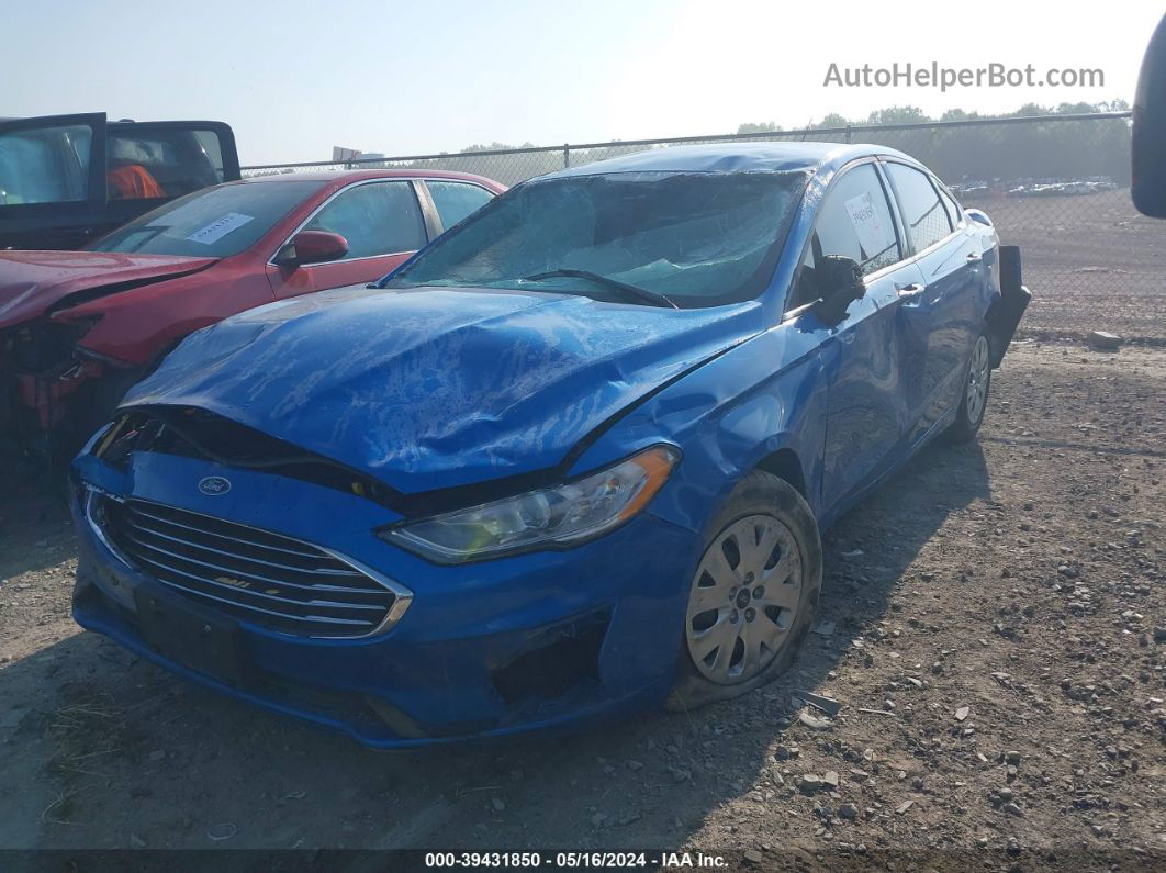 2019 Ford Fusion S Blue vin: 3FA6P0G76KR287085
