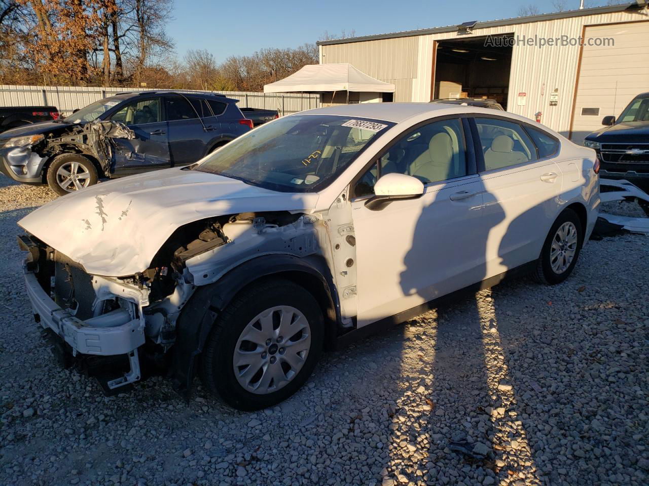 2020 Ford Fusion S White vin: 3FA6P0G76LR226546