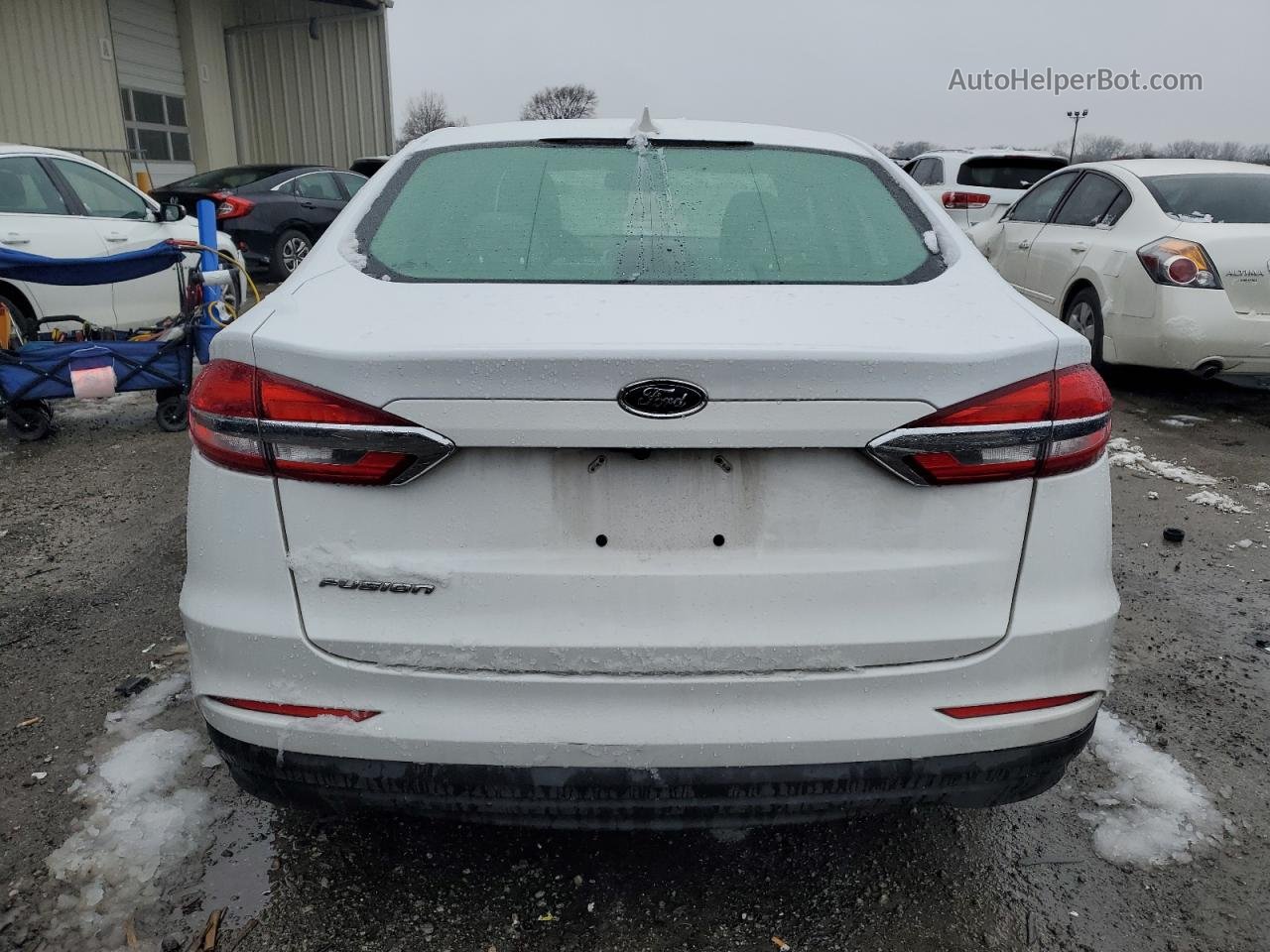 2020 Ford Fusion S White vin: 3FA6P0G76LR256694
