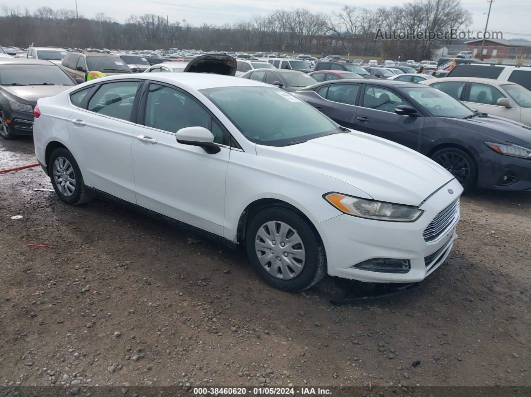 2013 Ford Fusion S White vin: 3FA6P0G77DR372102