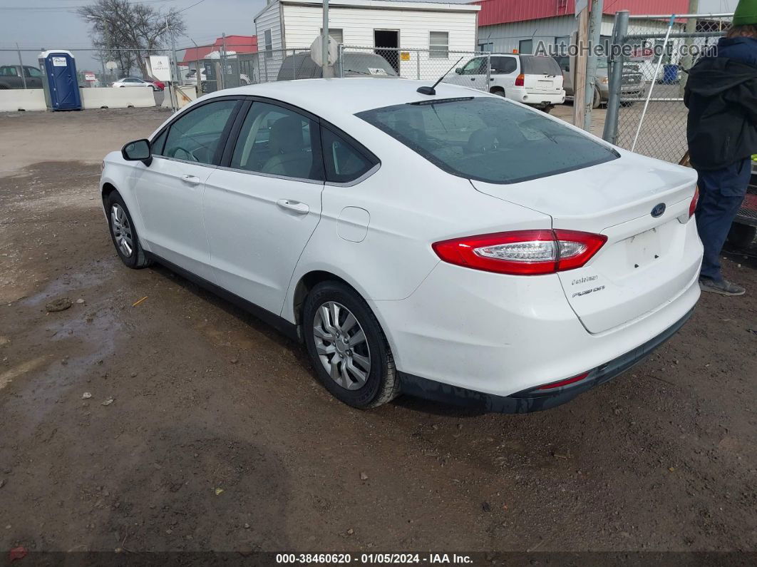 2013 Ford Fusion S White vin: 3FA6P0G77DR372102