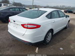 2013 Ford Fusion S White vin: 3FA6P0G77DR372102