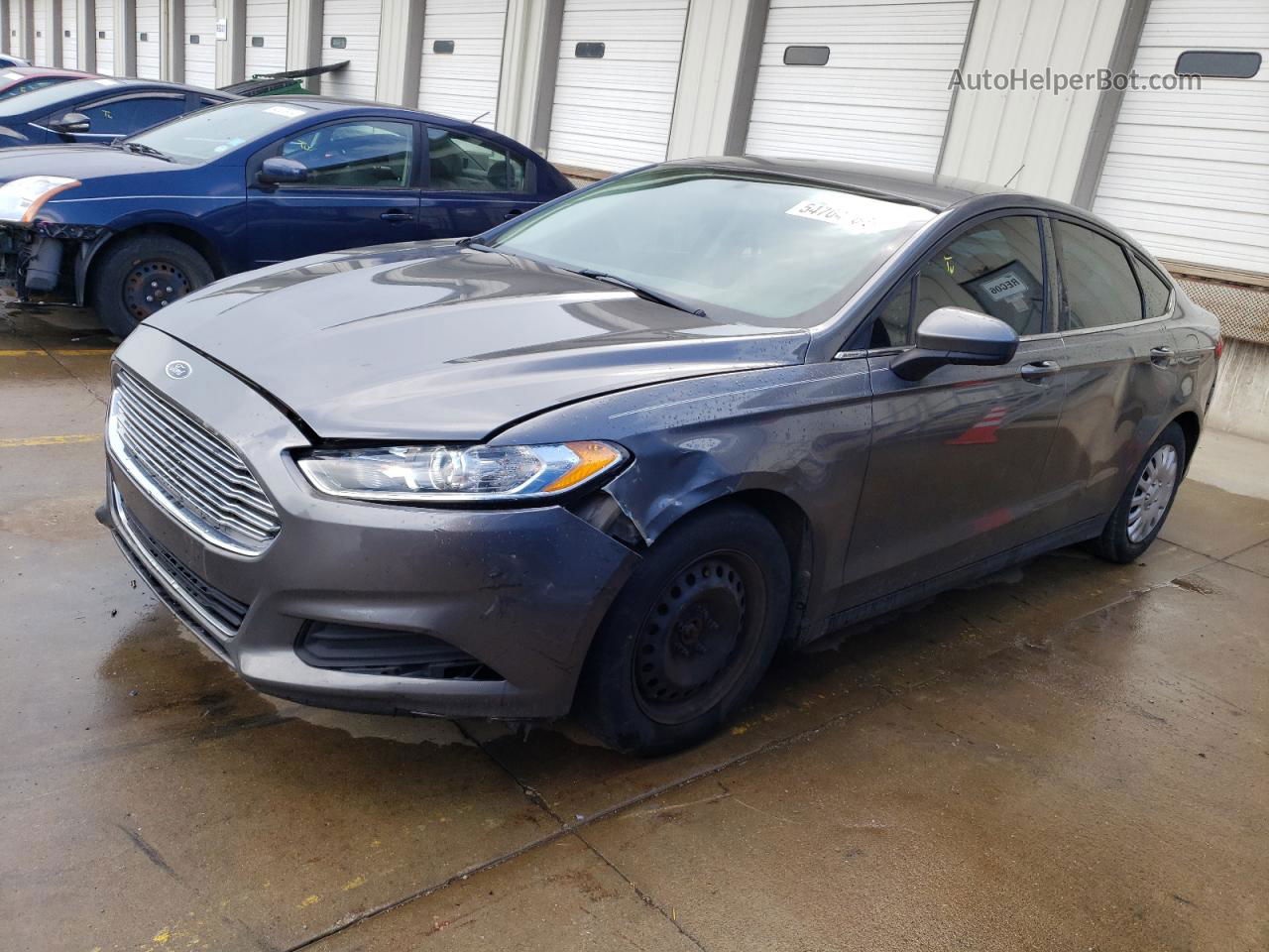 2014 Ford Fusion S Серый vin: 3FA6P0G77ER156963