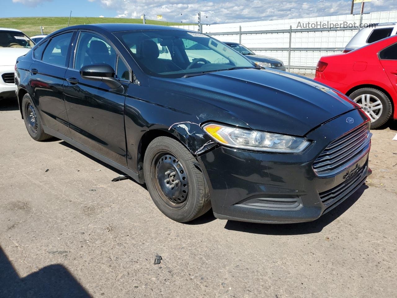 2014 Ford Fusion S Black vin: 3FA6P0G77ER254584