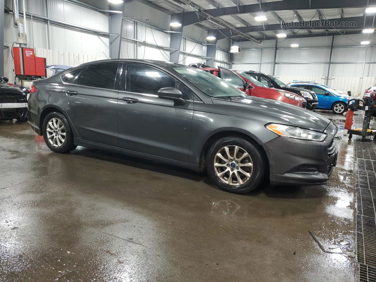 2015 Ford Fusion S Серый vin: 3FA6P0G77FR127271