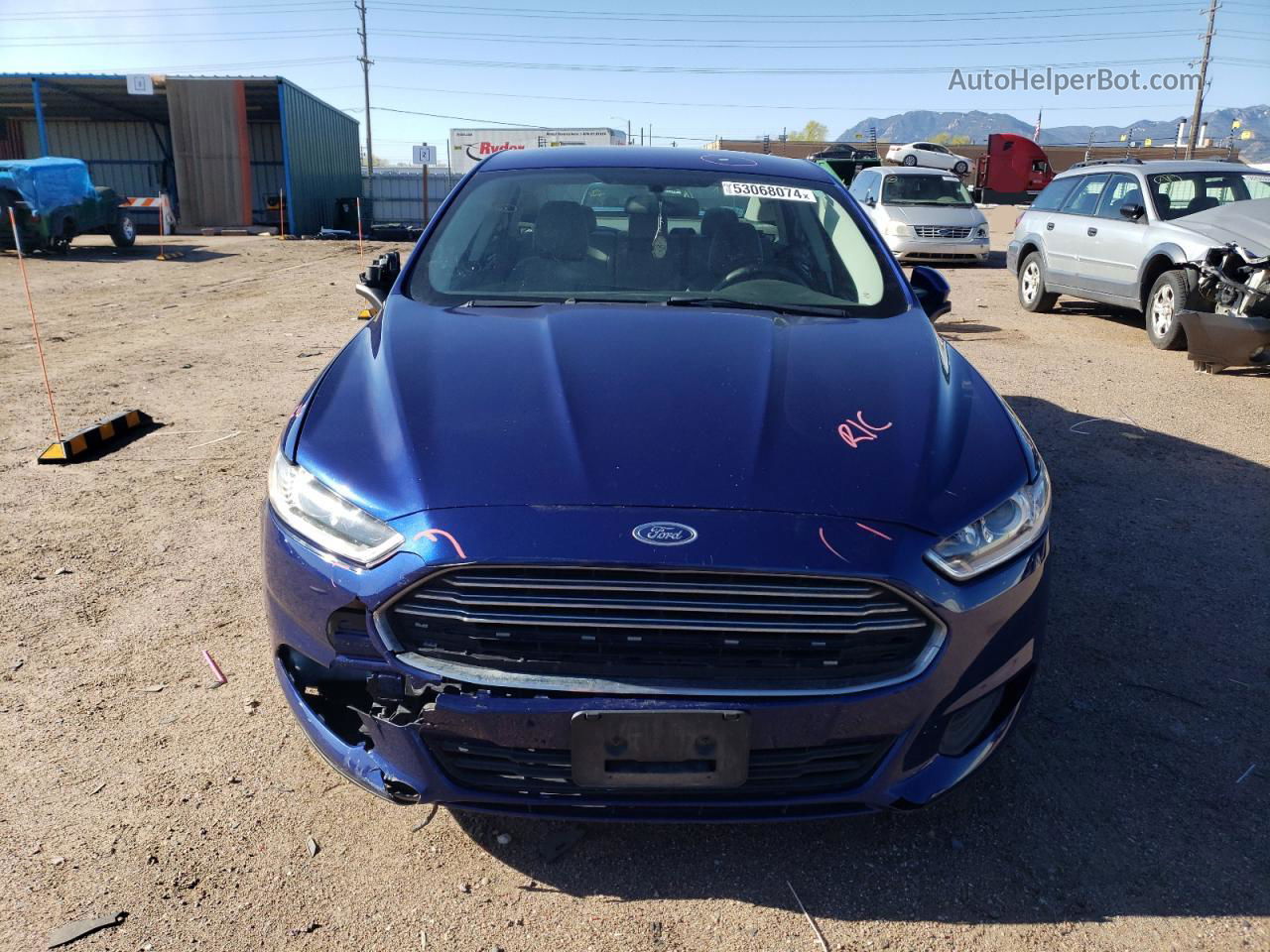 2015 Ford Fusion S Синий vin: 3FA6P0G77FR293970