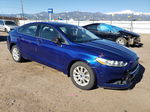 2015 Ford Fusion S Синий vin: 3FA6P0G77FR293970