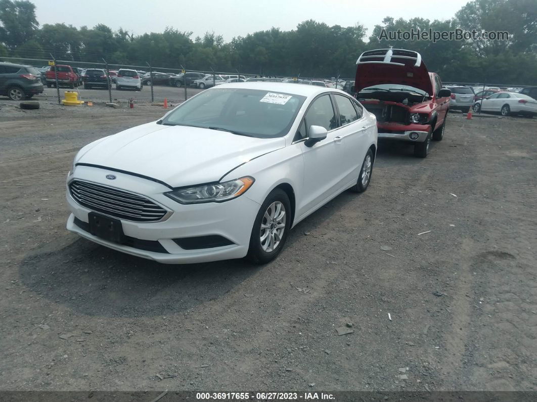 2017 Ford Fusion S White vin: 3FA6P0G77HR232282