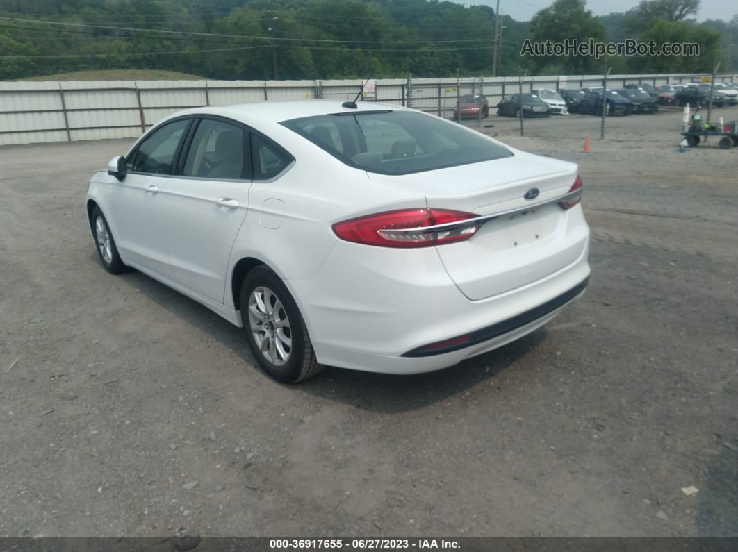 2017 Ford Fusion S White vin: 3FA6P0G77HR232282