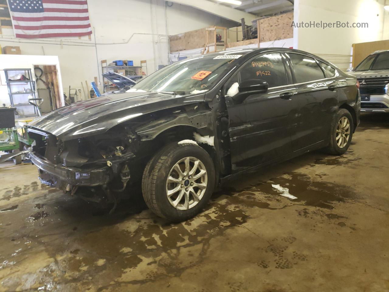 2018 Ford Fusion S Black vin: 3FA6P0G77JR204083