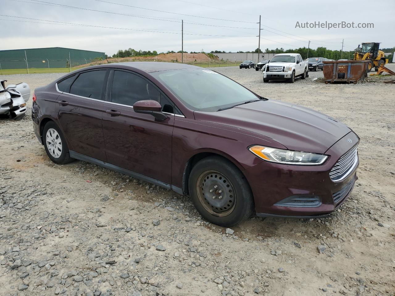 2013 Ford Fusion S Burgundy vin: 3FA6P0G78DR206767