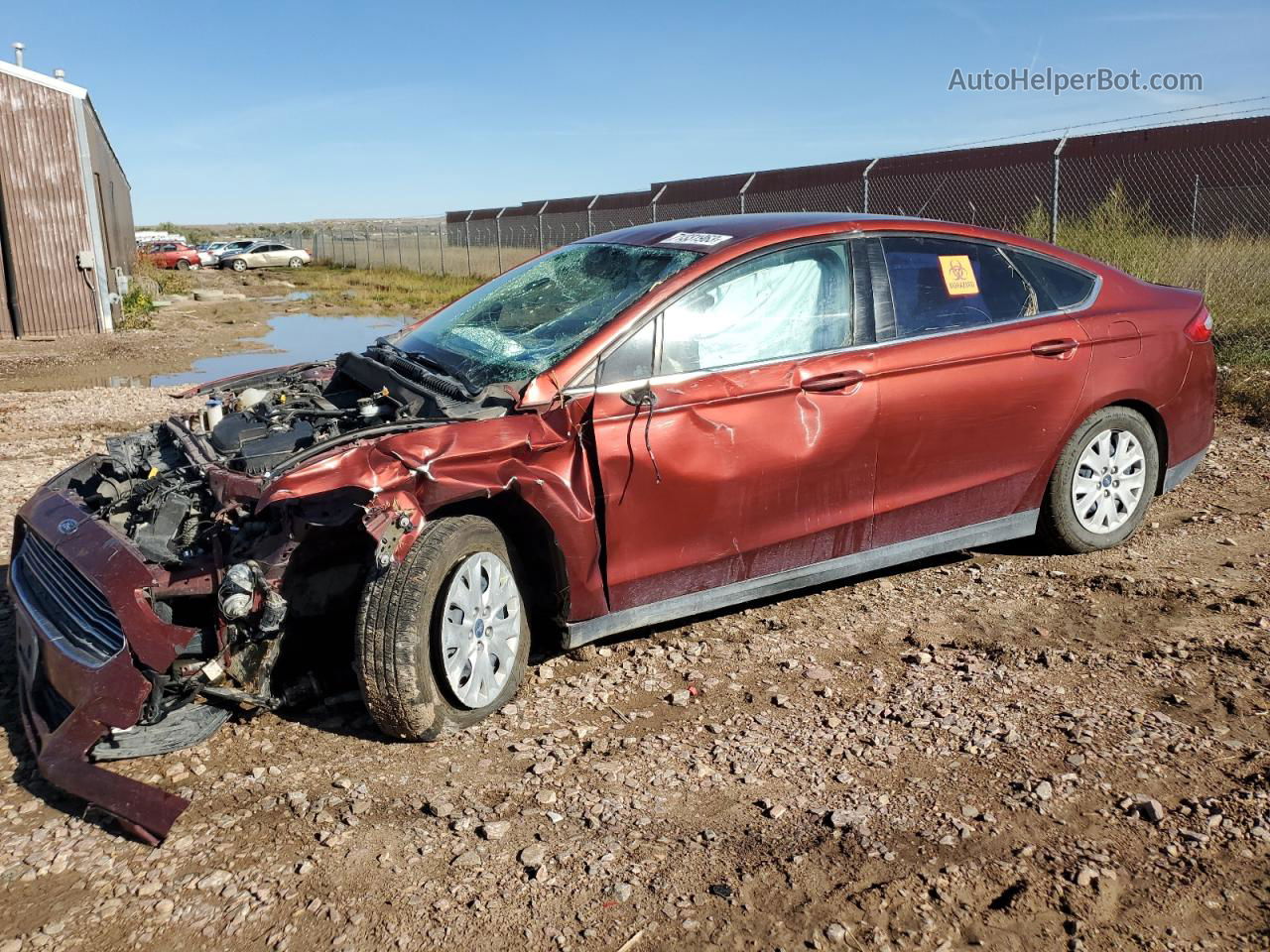 2014 Ford Fusion S Brown vin: 3FA6P0G78ER141985