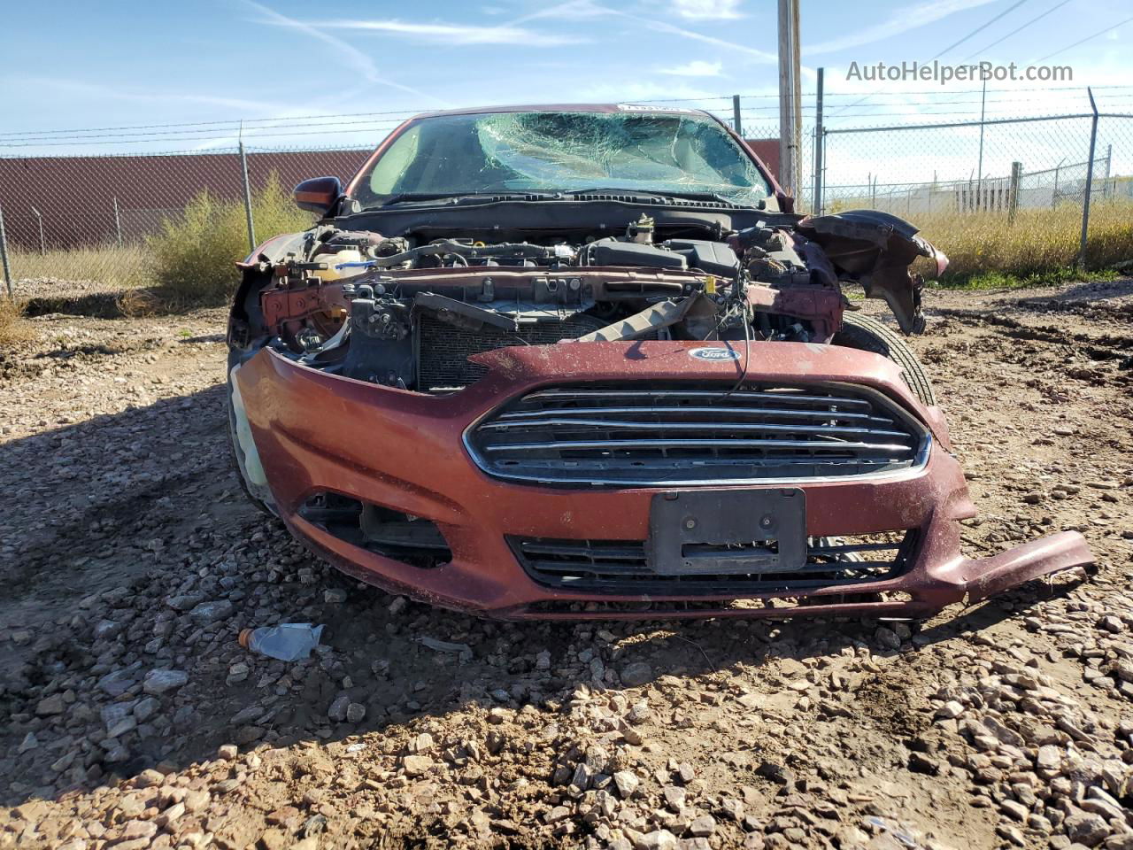 2014 Ford Fusion S Brown vin: 3FA6P0G78ER141985