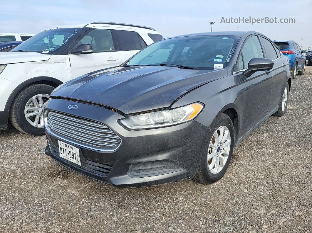 2015 Ford Fusion S Gray vin: 3FA6P0G78FR136948