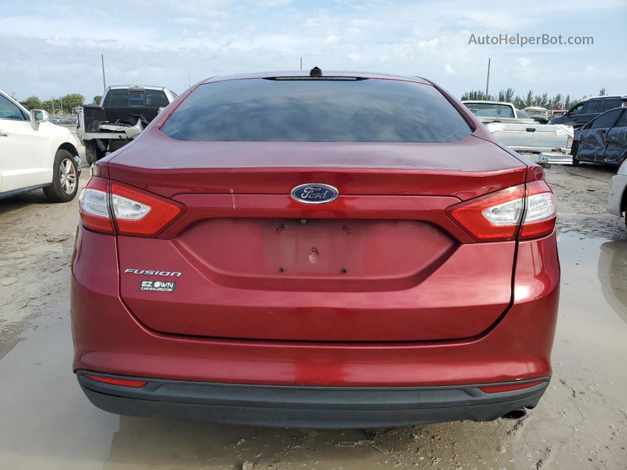 2016 Ford Fusion S Red vin: 3FA6P0G78GR171149