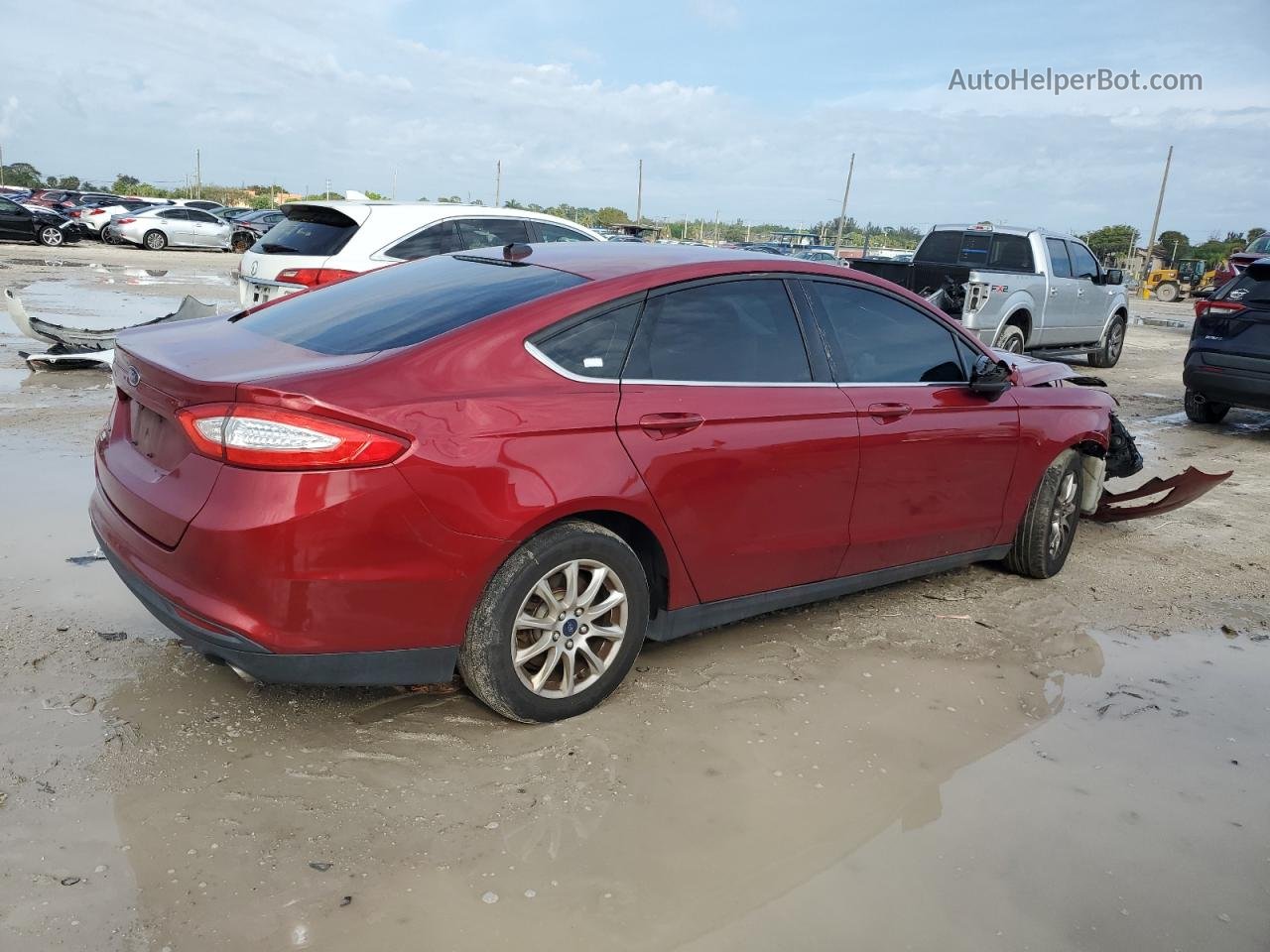 2016 Ford Fusion S Red vin: 3FA6P0G78GR171149
