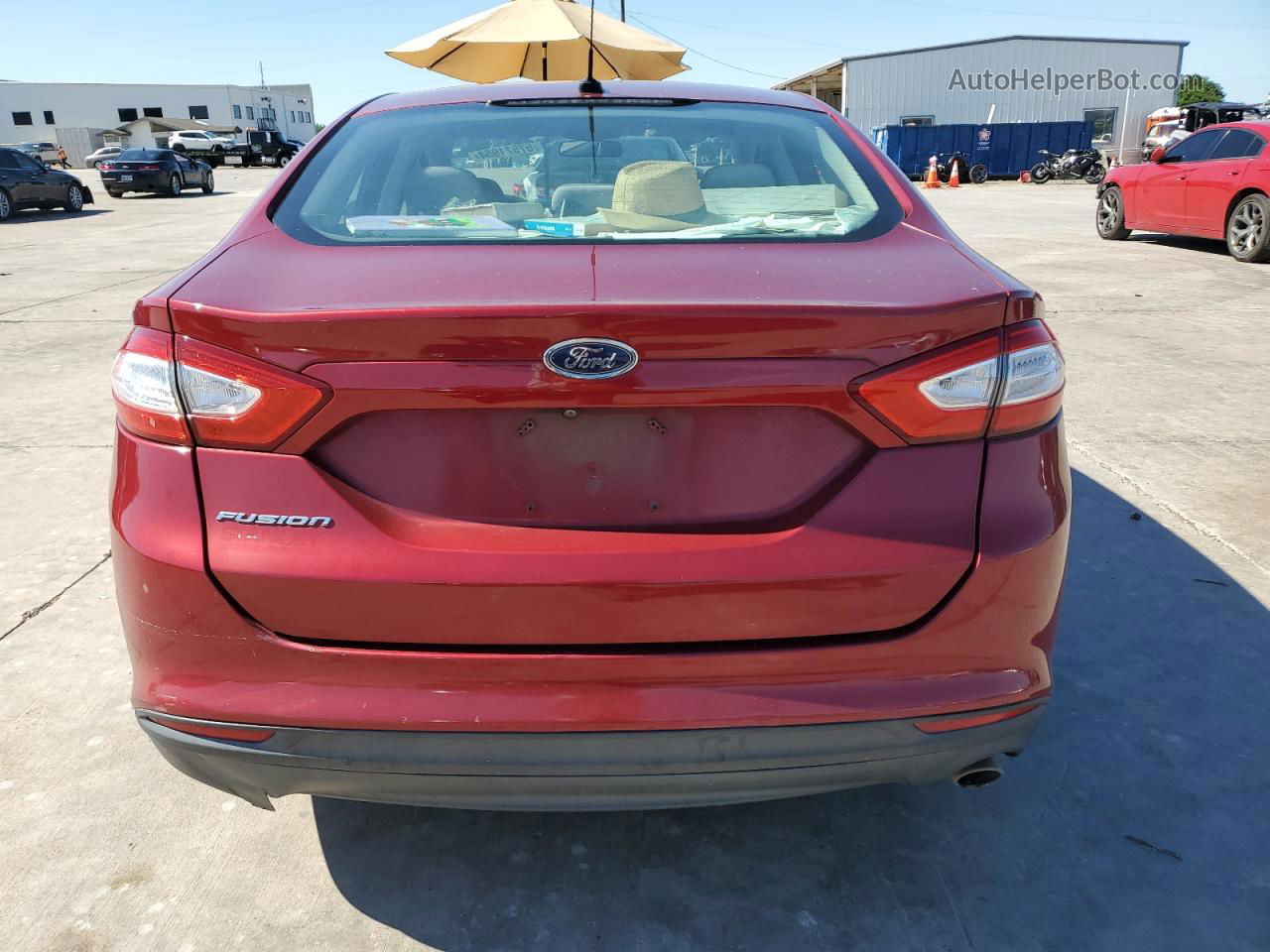 2016 Ford Fusion S Red vin: 3FA6P0G78GR327612