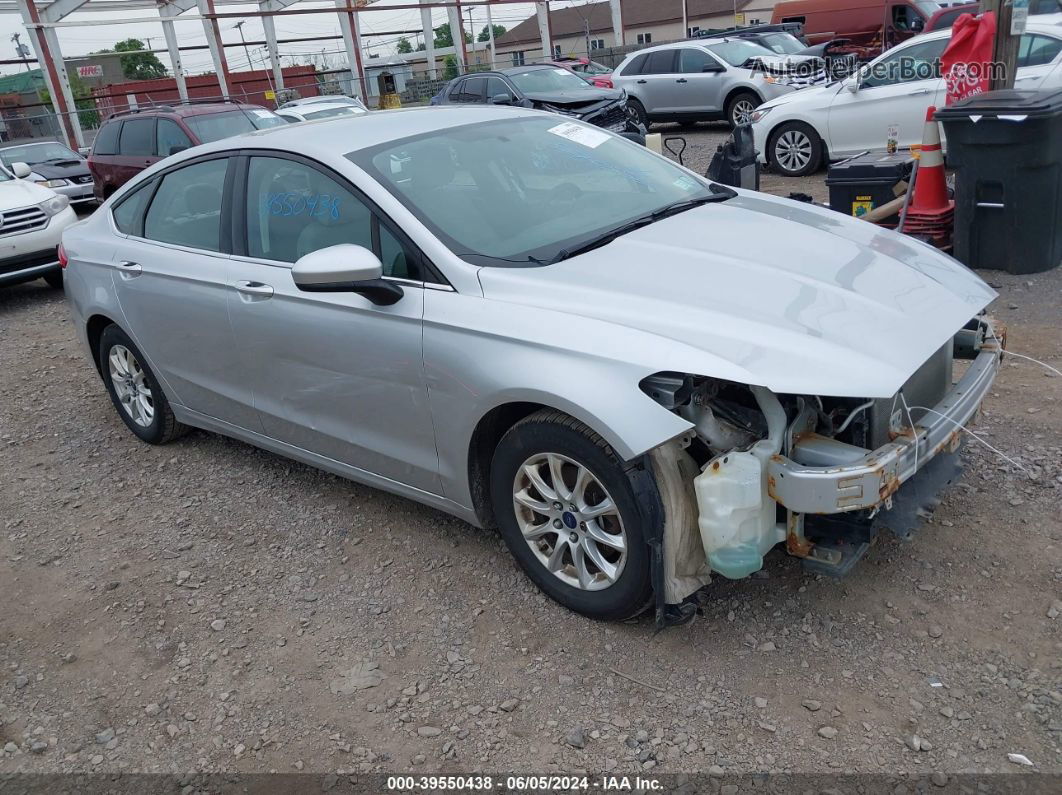 2017 Ford Fusion S Silver vin: 3FA6P0G78HR369005