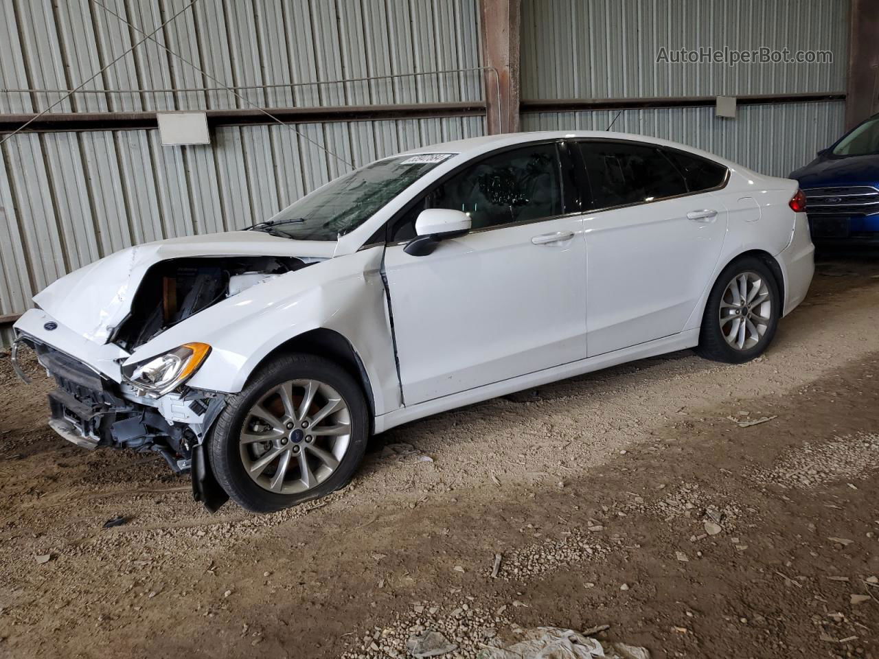 2019 Ford Fusion S White vin: 3FA6P0G78KR132733