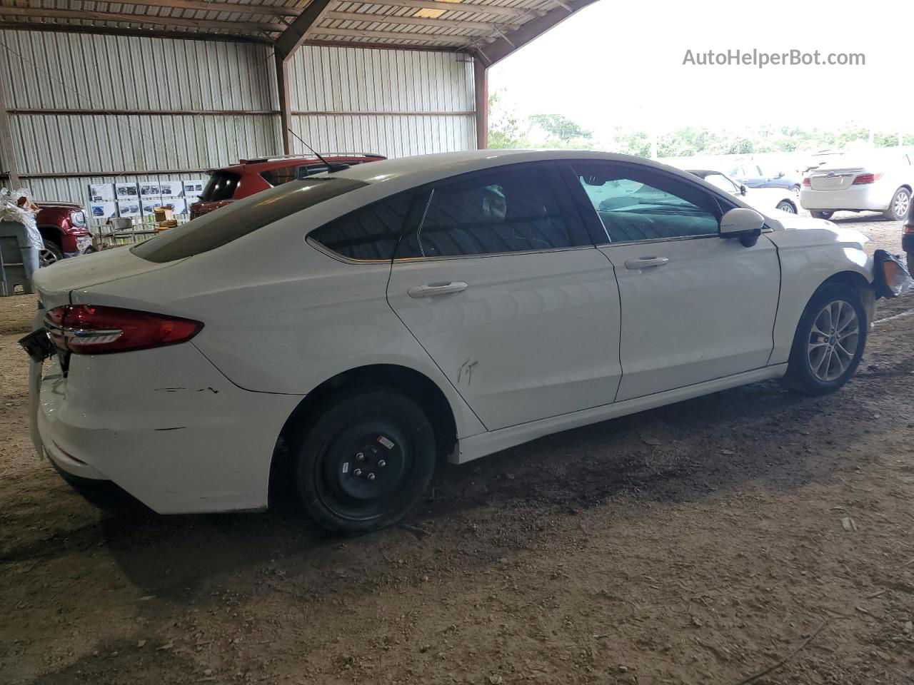 2019 Ford Fusion S White vin: 3FA6P0G78KR132733