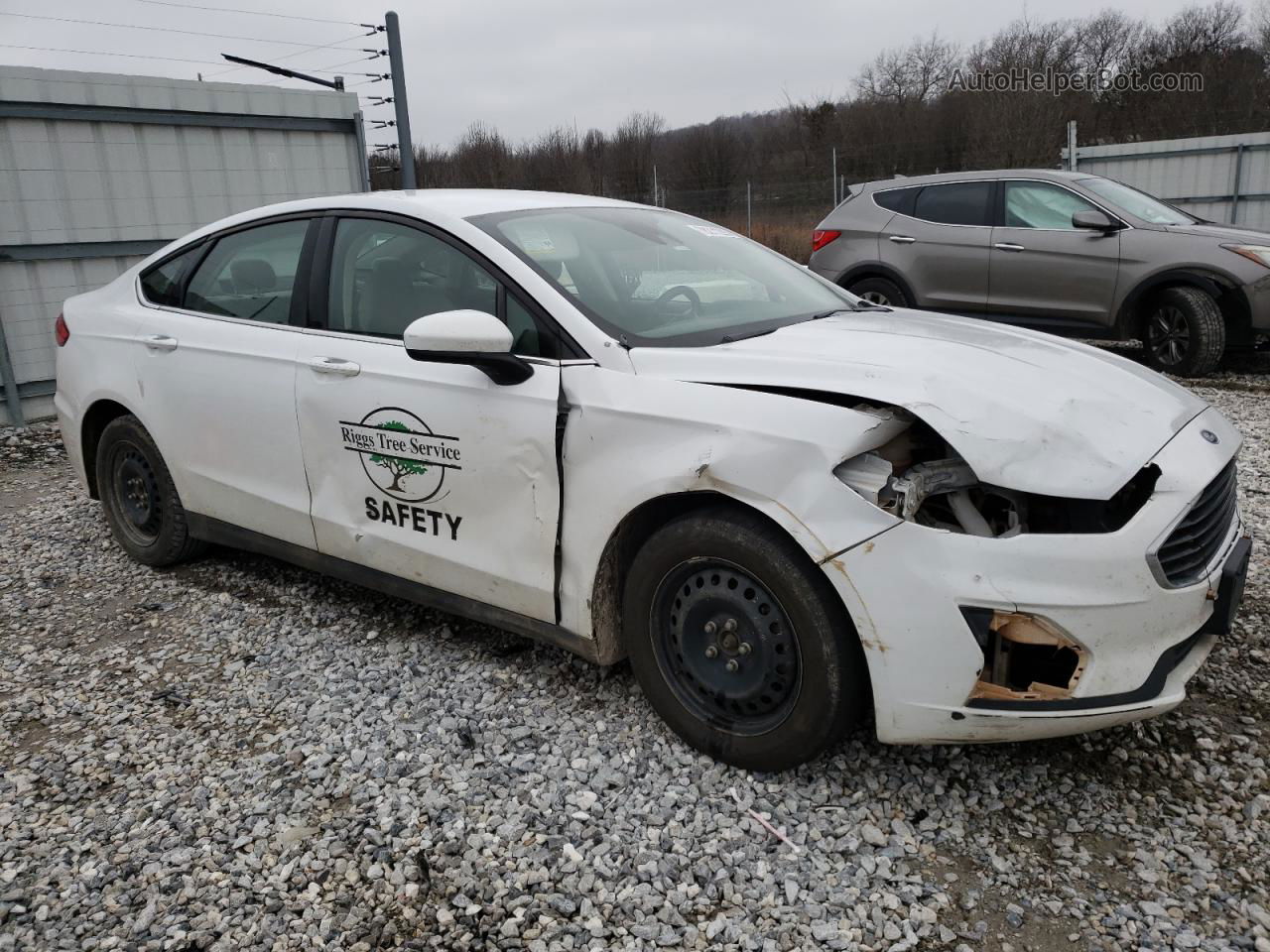 2020 Ford Fusion S White vin: 3FA6P0G78LR135486