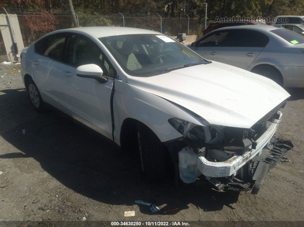 2020 Ford Fusion S White vin: 3FA6P0G78LR144110